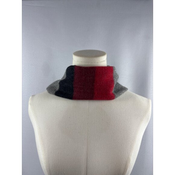 Women’s Carl Michaels Grey, Blue, Red, & Purple Wool Tasseled Scarf - Picture 3 of 5